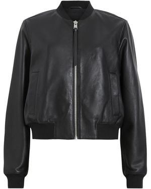 AllSaints Leather Orten Bomber Jacket - Black