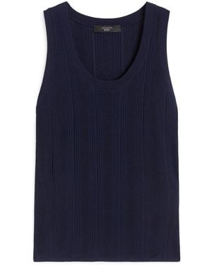 Weekend by Maxmara Rib-Knit Tank Top - Blue