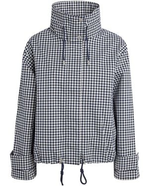 Barbour Check High-Neck Jacket - Blue
