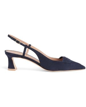 Malone Souliers X Harrods Suede Suze Slingback Court Shoes 45 - Blue