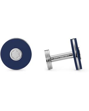 Montblanc Stainless Steel Cufflinks - Blue