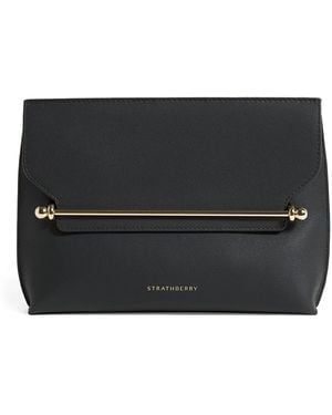 Strathberry Leather Stylist Clutch Bag - Black