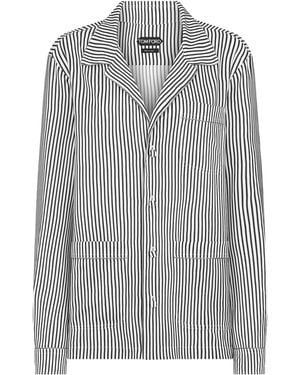 Tom Ford Silk Striped Pyjama Shirt - Grey