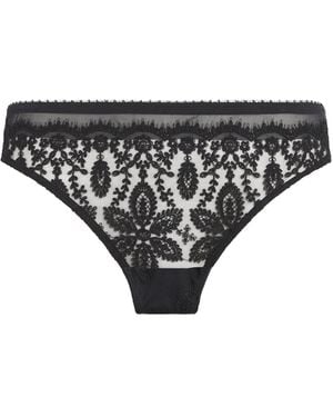 Simone Perele Lace Précieuse Tanga Briefs - Black