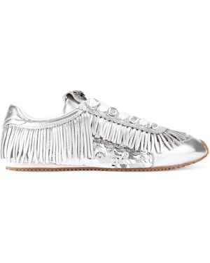 Kurt Geiger Leather Fringe Islington Trainers - White