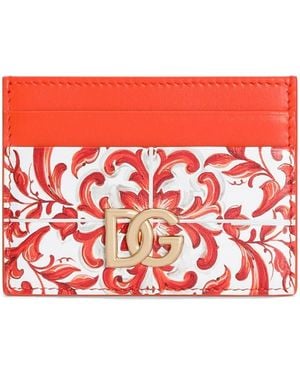 Dolce & Gabbana Calfskin Majolica Card Holder - Red