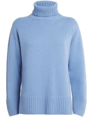 Harrods Cashmere Rollneck Sweater - Blue