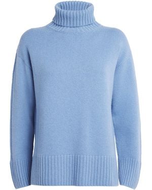 Harrods Cashmere Rollneck Sweater - Blue