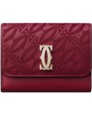Cartier Mini Leather C De Wallet - Red