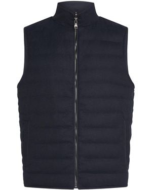 FIORONI CASHMERE Virgin Wool Reversible Down Gilet - Blue