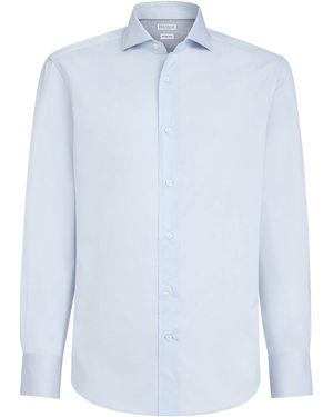 Brunello Cucinelli Cotton Twill Shirt - Blue