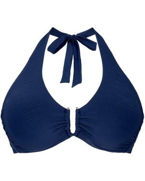 Heidi Klein Textured Halterneck Bikini Top - Blue