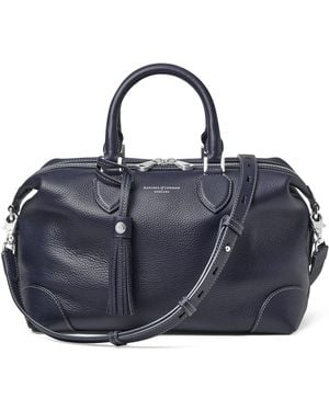 Aspinal of London Leather Hudson Bowling Bag - Blue