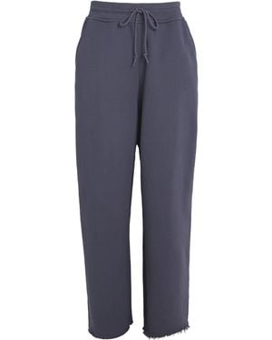 About Blank Cotton Raw Hem Wide-Leg Joggers - Blue