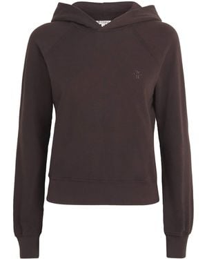 ÉTERNE Cotton French Terry Shrunken Hoodie - Brown