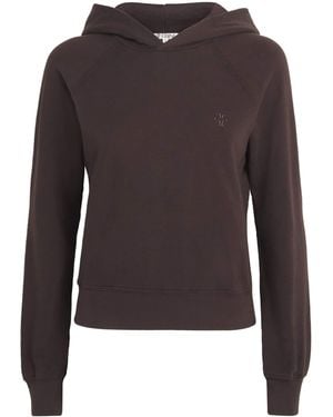 ÉTERNE Cotton French Terry Shrunken Hoodie - Brown