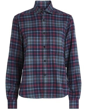 With Nothing Underneath Cotton-Wool Classic Shirt - Blue