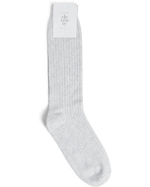 Eleventy Cotton-Blend Socks - White