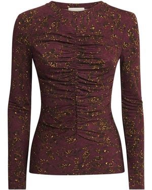 Ulla Johnson Ruched Printed Asha Blouse - Brown
