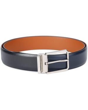 Santoni Leather Belt - Blue