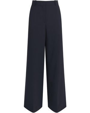 Theory Wool-Blend Wide-Leg Pants - Blue