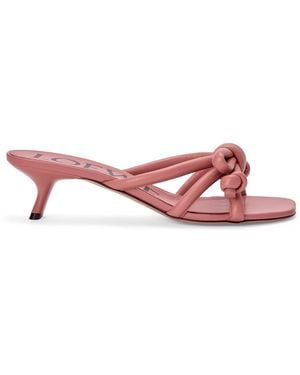 Loewe Lambskin Flamenco Knot Mules 45 - Pink