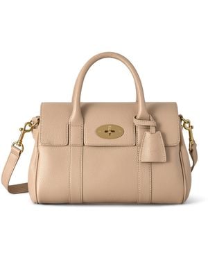Mulberry Small Leather Bayswater Satchel Bag - Natural