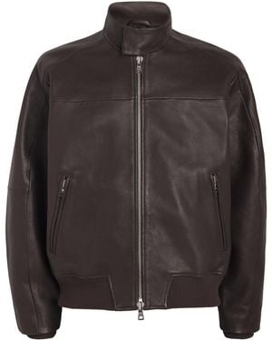 Won Hundred Leather Bomber Jacket - Black