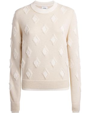 Barrie Cashmere Argyle Jumper - White