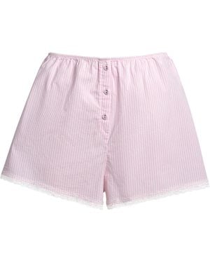 Skims Cotton Poplin Sleep Shorts - Pink