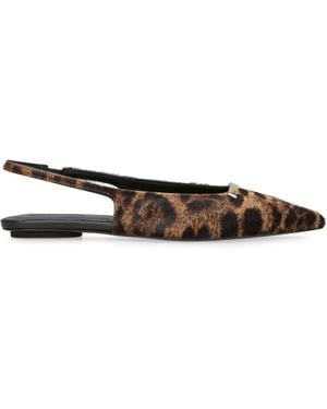 Tod's Pony Fur Barretta Cuoio Slingbacks - Brown