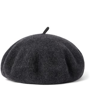 Brunello Cucinelli Wool Monili Beret - Black