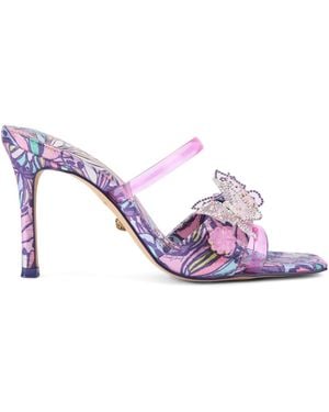 Kurt Geiger Butterfly Heeled Mules - Purple