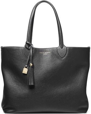 Aspinal of London Leather Hudson Tote Bag - Black