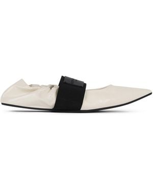 Givenchy Leather Crush Ballet Flats - White