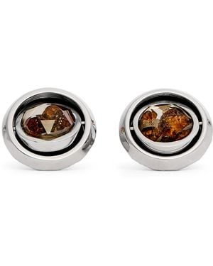 Tateossian Graffiato Stony-Iron Meteorite Cufflinks - Black
