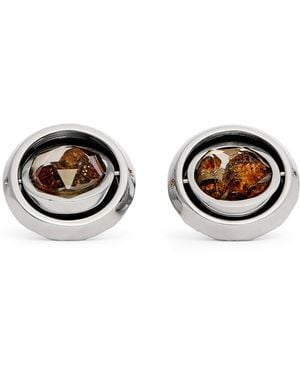 Tateossian Graffiato Stony-Iron Meteorite Cufflinks - Black