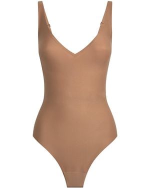 Skims Plunge Bodysuit - Brown
