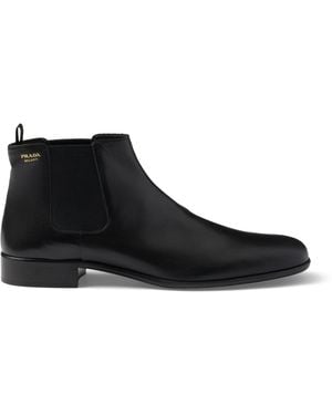 Prada Leather Chelsea Boots - Black