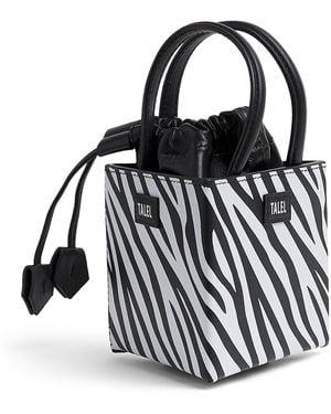 TALEL PARIS Small Leather Triangle Bag - Black