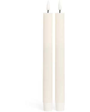 Deluxe Homeart Wax Led Dinner Candles - White