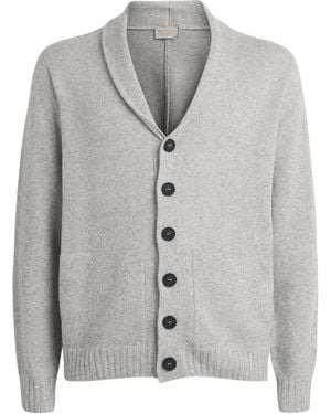 John Smedley Recycled Cashmere-Wool Rockford Shawl Cardigan - Grey