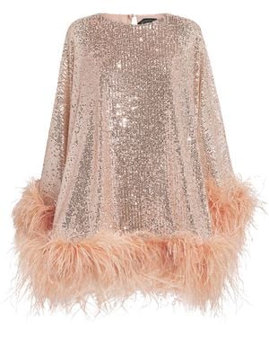 ‎Taller Marmo Sequinned Vegas Disco Kaftan Mini Dress - Natural