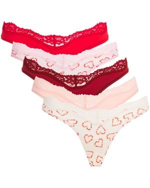 Skims Fits Everybody Lace Thong - Pink
