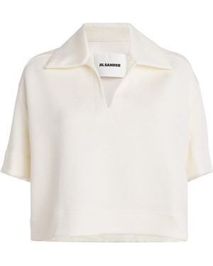 Jil Sander Textured Polo T-Shirt - White