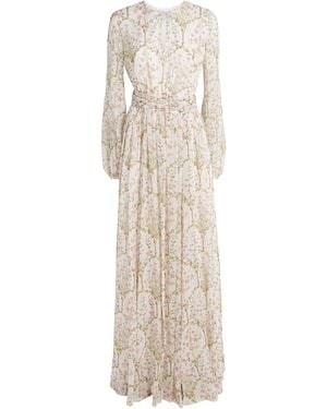 Giambattista Valli Silk-Georgette Belted Gown - White