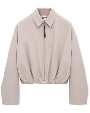 Loewe Cotton-Silk Draped Bomber Jacket - Pink