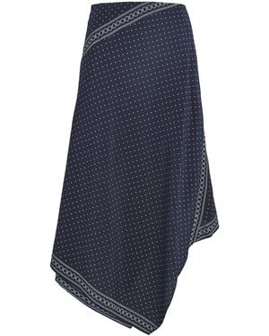 Veronica Beard Asymmetric Hartley Midi Skirt - Blue