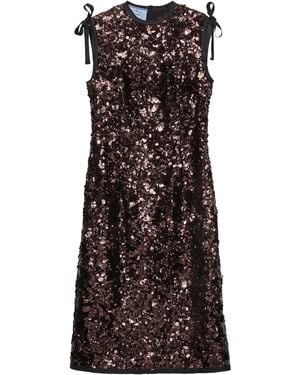 Prada Sequinned Midi Dress - Brown