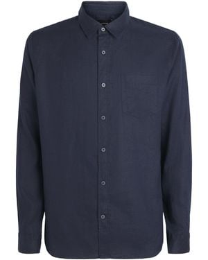 Vince Linen Patch Pocket Shirt - Blue